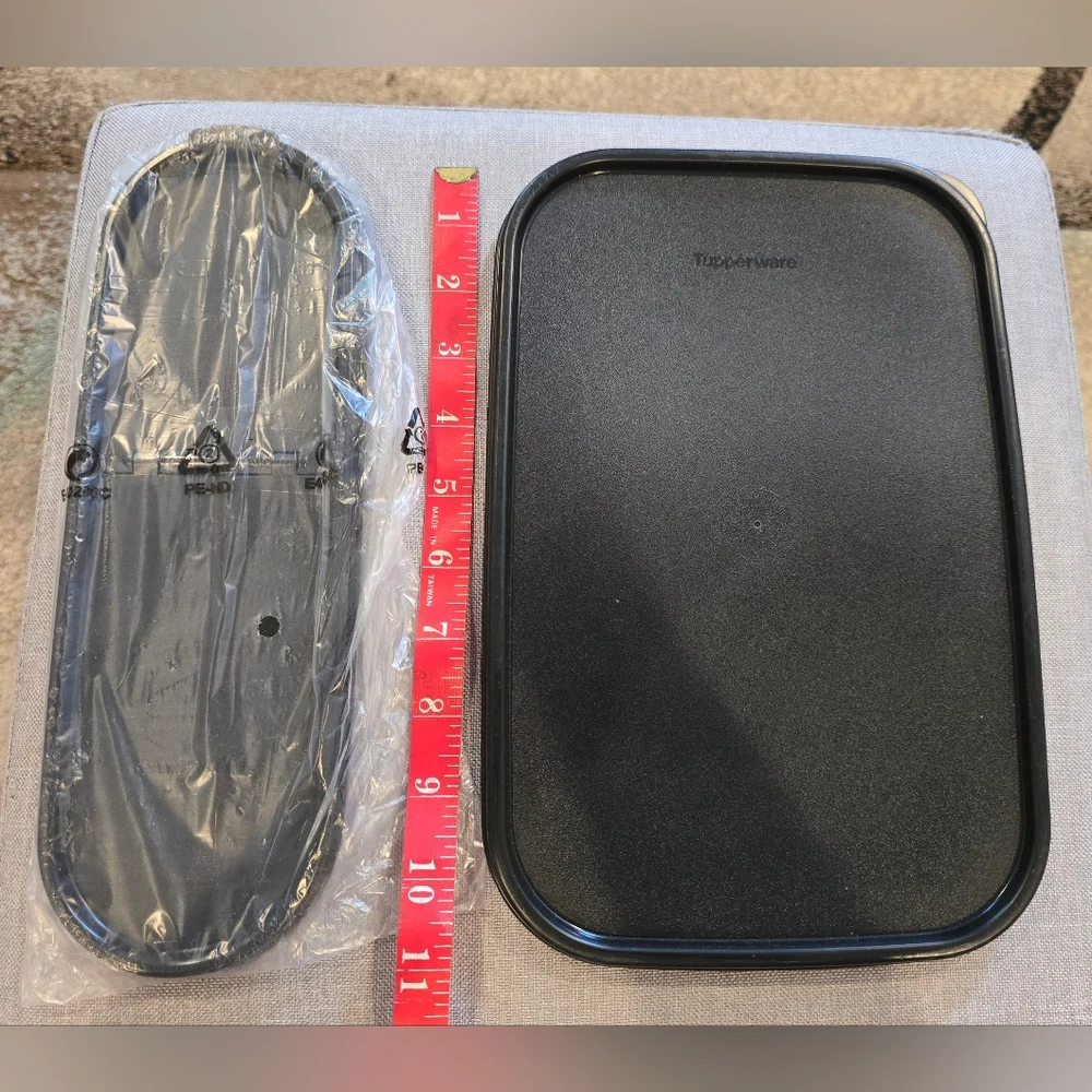 Black and Clear Oval Container